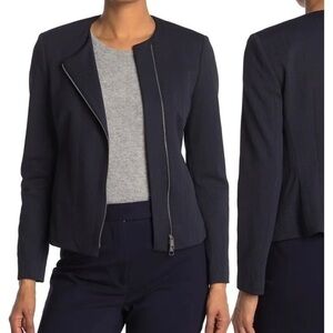 HUGO BOSS Jersa Herringbone Zip Front Jacket Blue